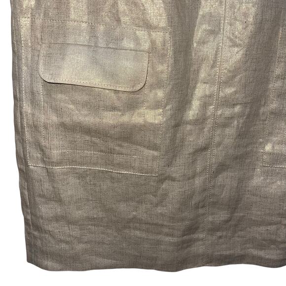 J. Crew Shift Dress Linen Gold Mini - Picture 5 of 11